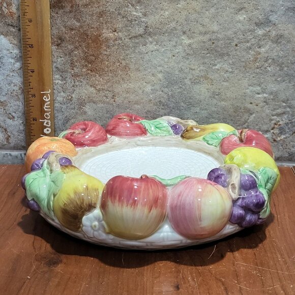 Vintage Fitz and Floyd Fruit Fair Pillar Candle Holder Base Underplate - Picture 11 of 11